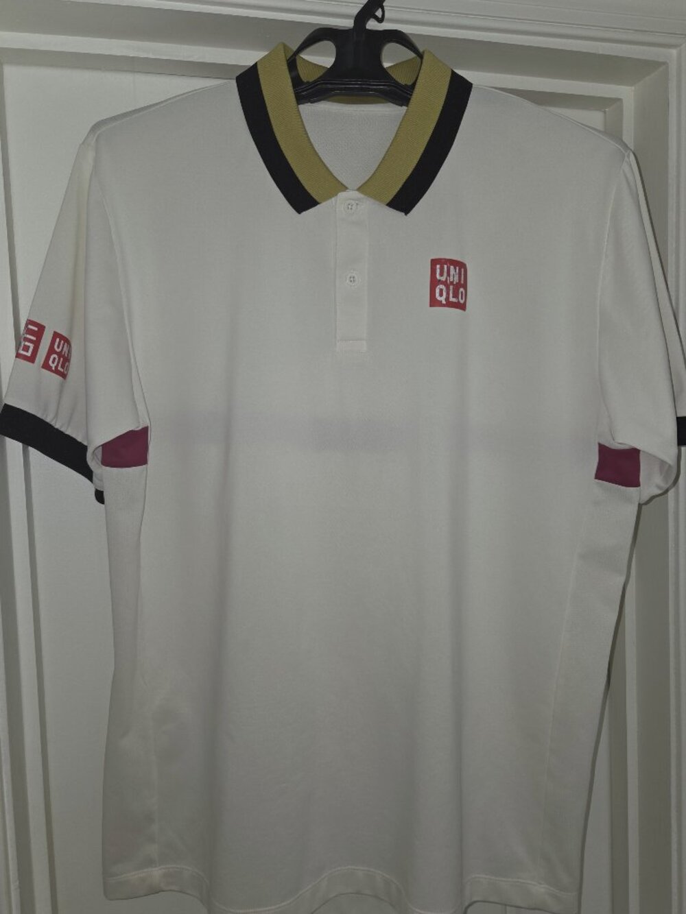 UNIQLO Dry-EX Tennis Polo Shirt Kei Nishikori 2020 French Open White Men L